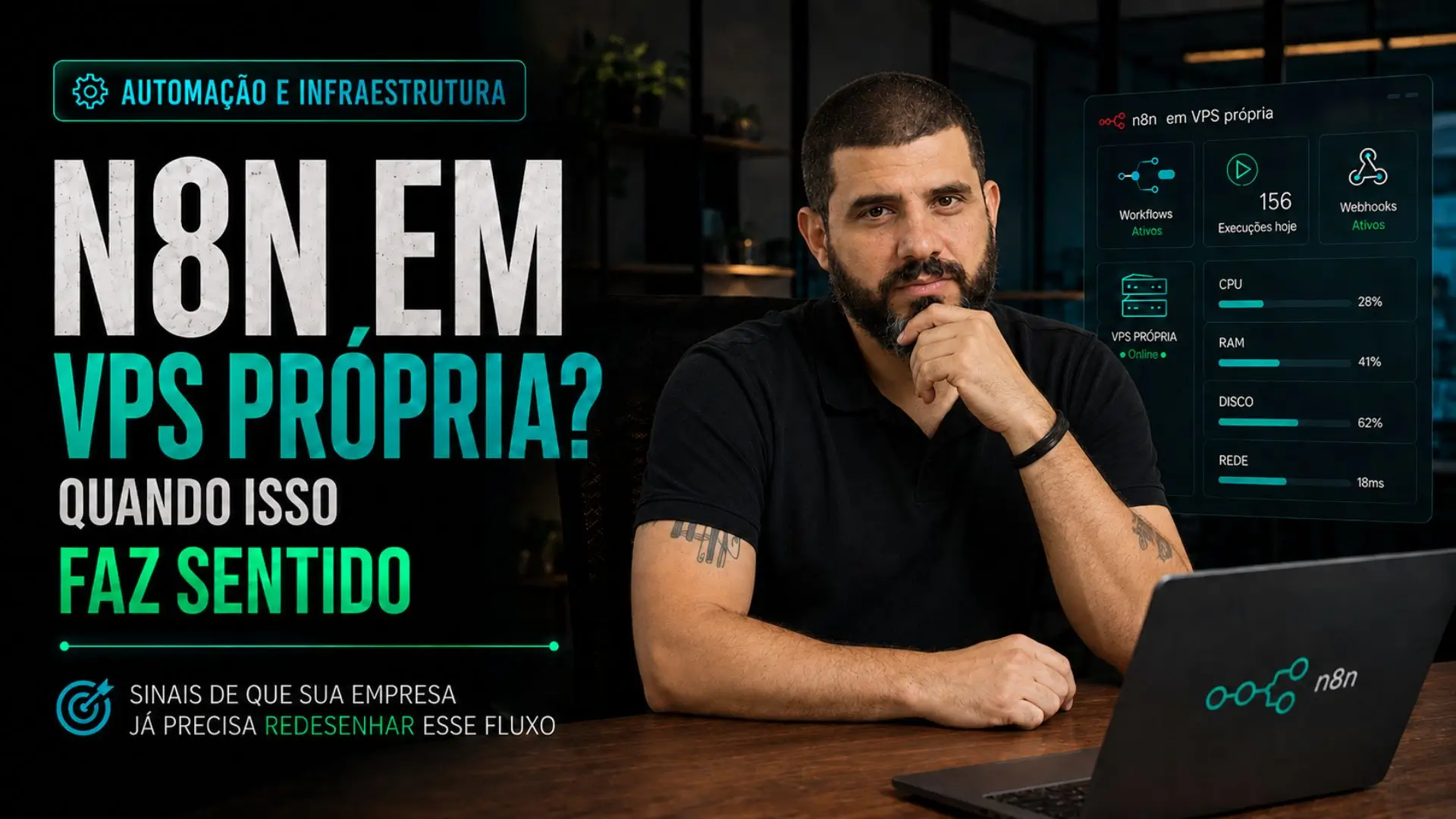 Quando vale hospedar o n8n em VPS própria: sinais de que sua empresa já precisa redesenhar esse fluxo